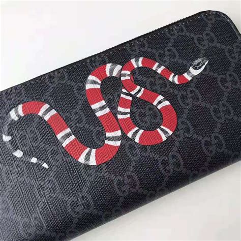 instrumental gucci snake|GG Supreme Black Kingsnake Print Large Wallet .